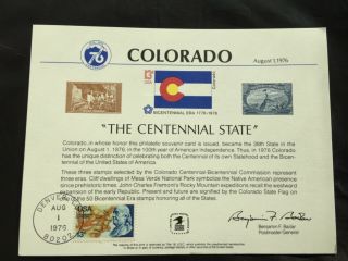 Usa Colorado “the Centennial State”bicentennial Era 1776 - 1976 August 1st Denver.