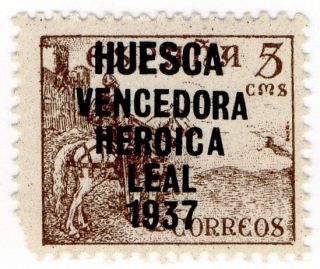 (i.  B) Spain Civil War Cinderella : Huesca Overprint (1937)