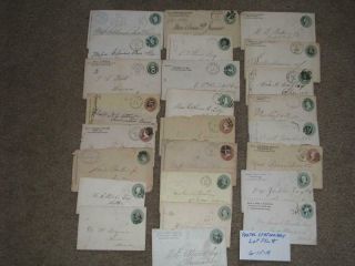 Us 25 Early Postal Stationary Covers,  Some Fancy Cancels,  Lot Psl8