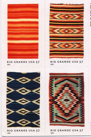 Us Scott 3926 - 3629 Rio Grande Blankets Block Of 4 From Booklet Pane 3929b Mnh