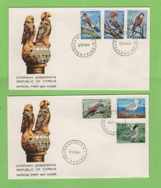 Cyprus 1969 Birds Set On Two First Day Covers