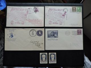 X4 Fdc 1933 Covers,  2 Labels Inauguration,  President Franklin D Roosevelt