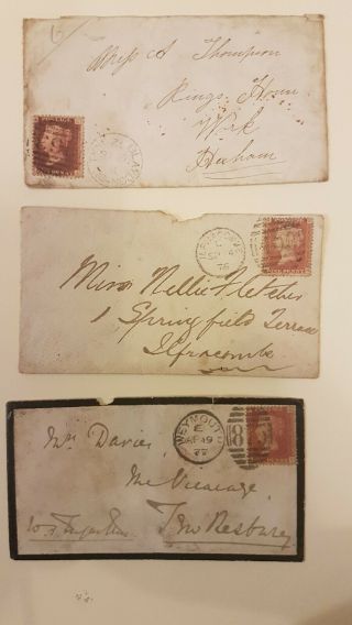 1872 1877 Queen Victoria Gb 1d Penny Red Line Engraved Qv Stamps On Covers