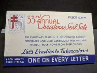 1939 Christmas Seal Booklet W/ Hundreds Of Seals