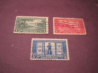 Us Stamp Scott 617 - 619 Lexington - Concord Issue 1925 C147