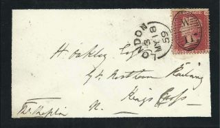 Gb 1859 1d Red Stars Mourning Cover With London W11 Sideways Duplex,  Udc
