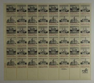 Us Scott 1779 - 1782 Pane Of 40 Architecture Usa Stamps 15 Cent Face Mnh