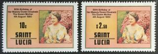 St.  Lucia 1980 Queen Mother 80th,  Birthday Mnh