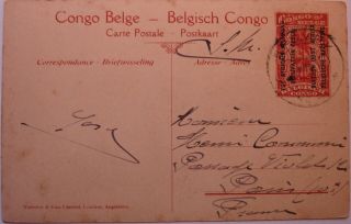 Belgian Congo: Post - Ww1 Postcard In German East Africa To Paris,  5x Stamps