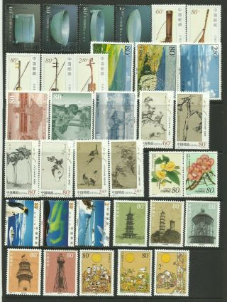 A Selection Of 2002 Chinese Stamps,  All Unmounted,  9 Sets.