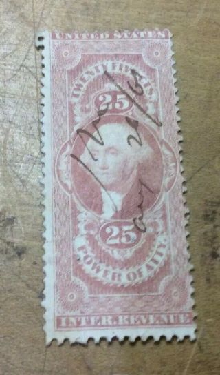 Us 25 Cent Revenue Stamp,  Scott R48c,  Year 1862