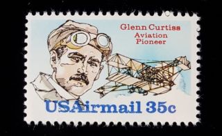 1980 Us Airmail Stamp C100 Mnh Glenn Curtiss