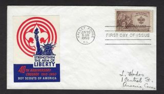 1950 995 Boy Scout Jamboree Valley Forge Bsa 40th Anniversary Label Fdc