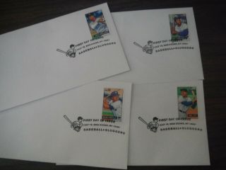 Wpphil Us Scott 4080 - 4083 Stamps Complete Set On First Day Covers Baseball