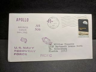 Uss Hornet Cvs - 12 Naval Cover 1969 Space Cachet Apollo 11 Recovery Ship