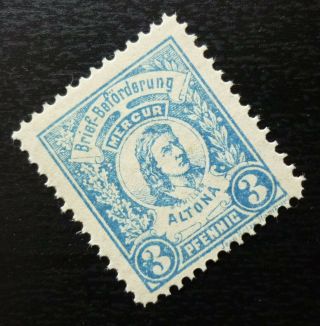 Germany Dt.  Reich Local Stamp Altona Schiller Famous People Mercur N4