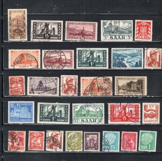 Germany Saargebiet Saar Stamps Canceled & Hinged Lot 53086