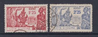 Ivory Coast - Sg 166/7 - G/u - 1939 - N.  Y World 