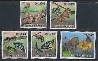M174 Nh 2009 St.  Thomas Comp.  Set Of 5 Diff.  Insects Butterflies
