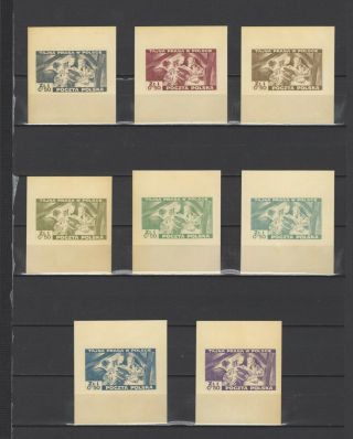 ,  1943 Participation In The War 1,  5 Zl Nominal In Different Colour Thick Paper