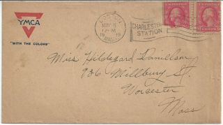 Uss Canandaigua Sp - 1694,  Return Address On Ymca Cover 1919 At Boston,  Wwi