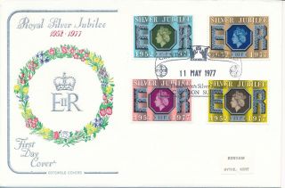 Gb 1977 Silver Jubilee Cotswold Illustrated Fdc Croydon Celebrates H/s