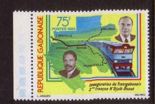 Rail/trains Thematic Stamps - Gabon,  Inaugural Trans - Gabon Train,  Muh