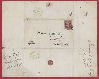Queen Victoria - Penny Red Star On Entire.  Jy 19 1855 Lichfield.  Ref Ap242