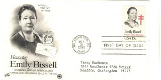 1823 1980 Fdc 15 - Cent Emily Bissell Artcraft