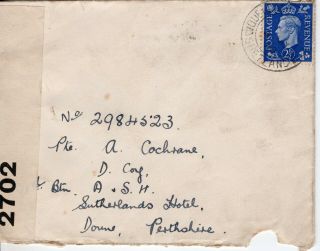 Great Britain 1940 Censored Cover From Shetland Islands To Scotland