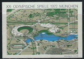 D9470 1972 Germany Souvenir Sheet Of 4 Diff.  Summer Olympics In Munich
