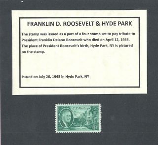 930 - Franklin D.  Roosevelt - Us Stamp With Informational Card