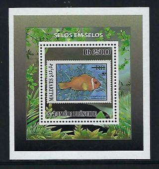 A533 Mnh 2010 St.  Thomas Deluxe Souvenir Sheet Of Stamp On Stamp Anemone Fish