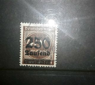 Deutches Reich 1923 Inflation Surcharged Stamp Sg 291 Fine