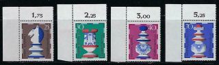 D9320 Nh 1972 Germany Comp Margin Set Of 4 Diff 19th Century Chess Pieces