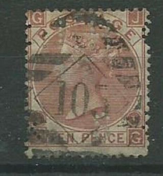 Gb Qv 1867 10d Red - Brown Sg112 Perfinned (4188)