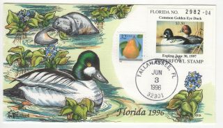 Sss: Collins Hp Fdc 1996 $3.  50 State Waterfowl Stamp Florida Sc Fl18