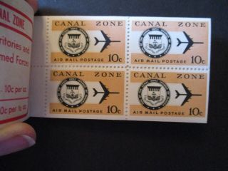 1970 Canal Zone US S C48a Booklet 10c of 5 panes/4v each stamps with panels M 2