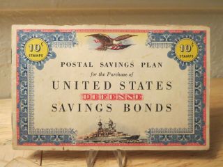 War Ration Book No.  3 & Leather Pocket Pouch Postal Savings Plan & Defense Stamp 2