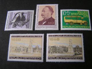 Austria,  Scott B340,  B341,  B342,  B343,  B344 (5),  1975 - 80 Semi - Postal Various Mnh