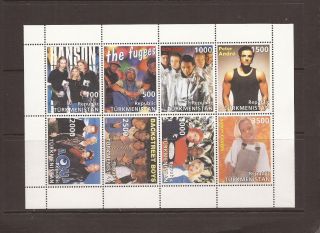 Turkmenistan 1998 Pop Stars Sheetlet Mnh Set Of Stamps