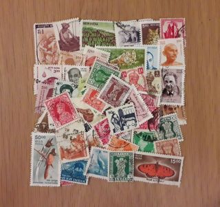 50 All Different India Postage Stamps