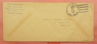 1935 Navy Official Dept Marine Legation Peiping China To Usa
