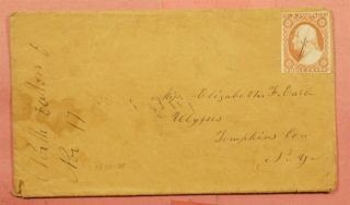 Imperf On 1855 Dpo 1833 - 1928 North Eaton Oh Ohio Manuscript Cancel,  Letter