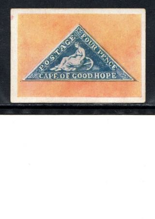 Very Early Cape Of Good Hope Rare Stamp Cigarette Card,  1853 4 Pence