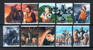Japan 2008 Animation No.  8 Patlabor 10 Diff.  Stamps 68.