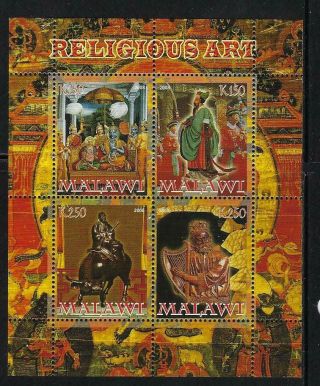 D6437 Nh 2008 Sheet Of 4 Diff.  Paintings Religious Art Souvenir Sheet