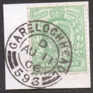 Gb Scotland Edward 7th Postmark / Cancel " Garelochhead 593 " 1906