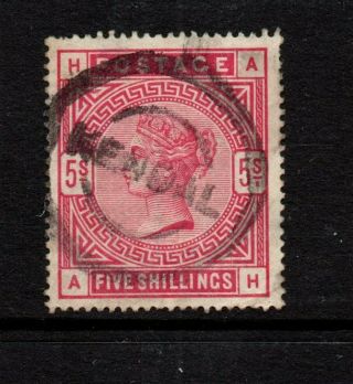 Sg180 - Queen Victoria - 5/ - Carmine Red Kendal 1883/4 - Example