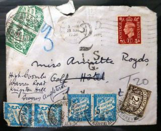 Gb Postage Due Cover With Additional French Stamps Bp518